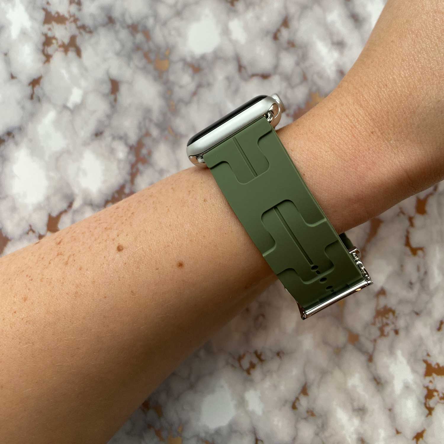 Cinturino sport Hermès simple tour kilim Apple Watch - cachi