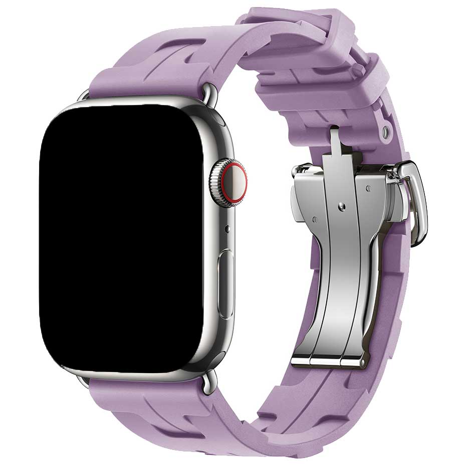 Cinturino sport Hermès simple tour kilim Apple Watch - viola