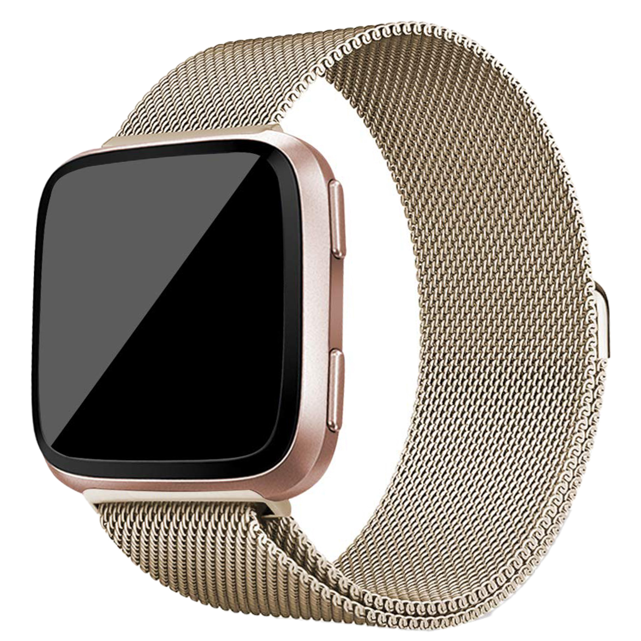 Cinturino loop in maglia milanese per Fitbit Versa - champagne
