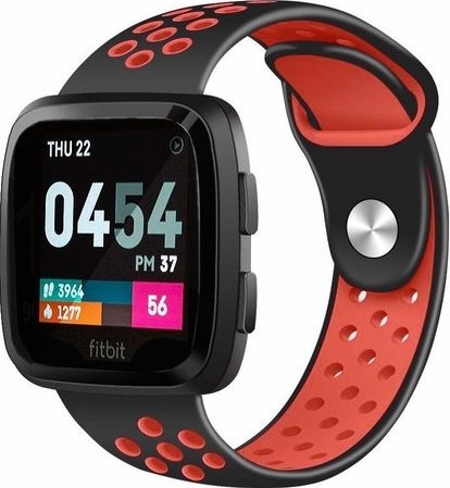 Cinturino doppio sport per Fitbit Versa - nero rosso