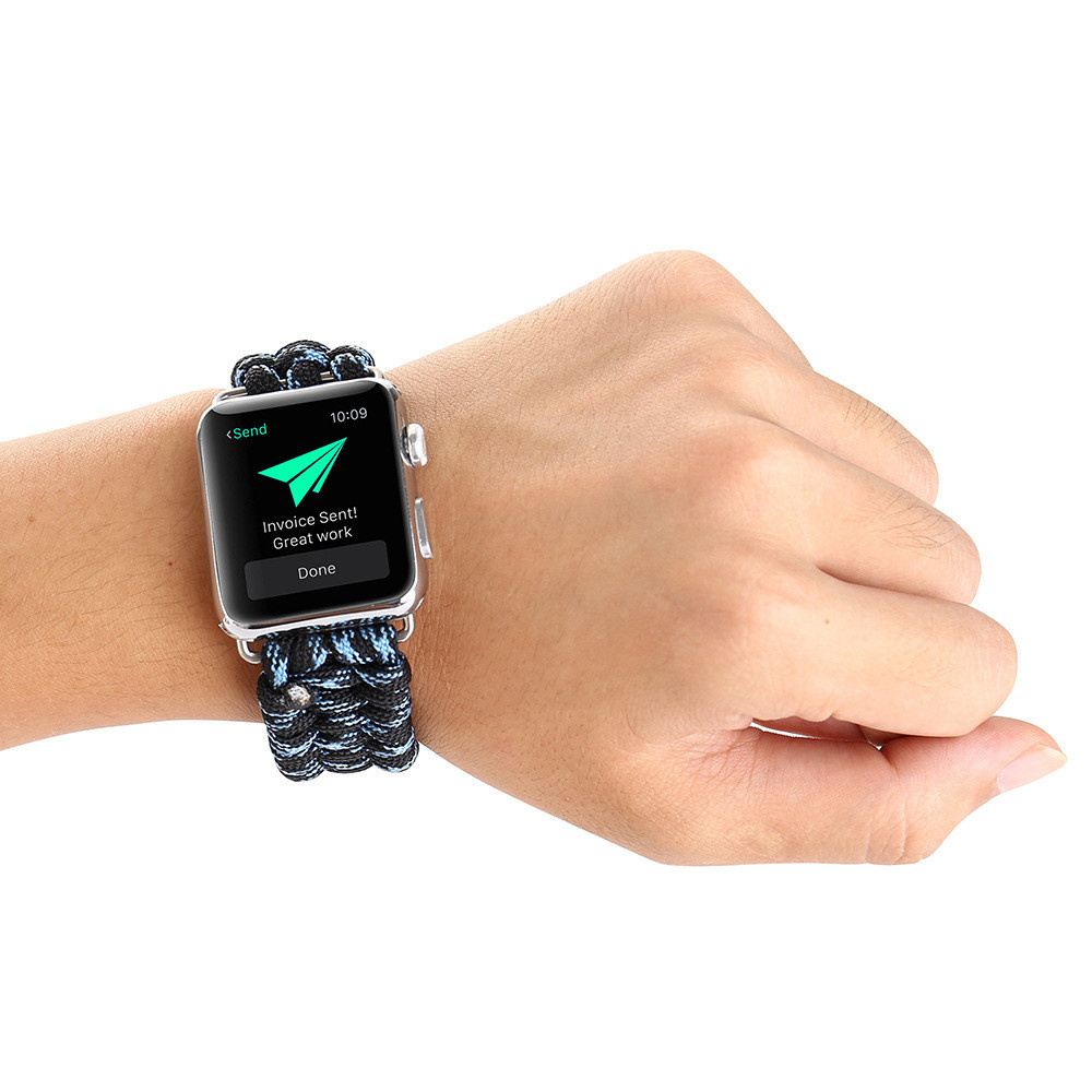 Cinturino in corda di nylon per Apple Watch - blu mimetico