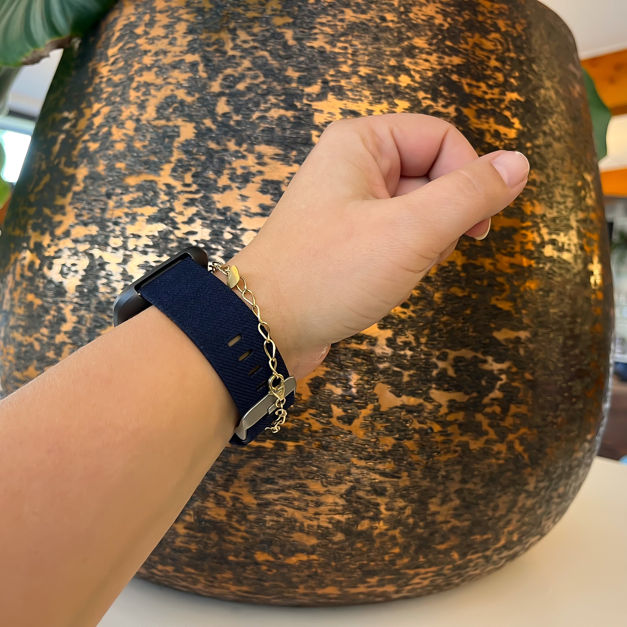 Cinturino con fibbia in nylon per Fitbit Versa - blu