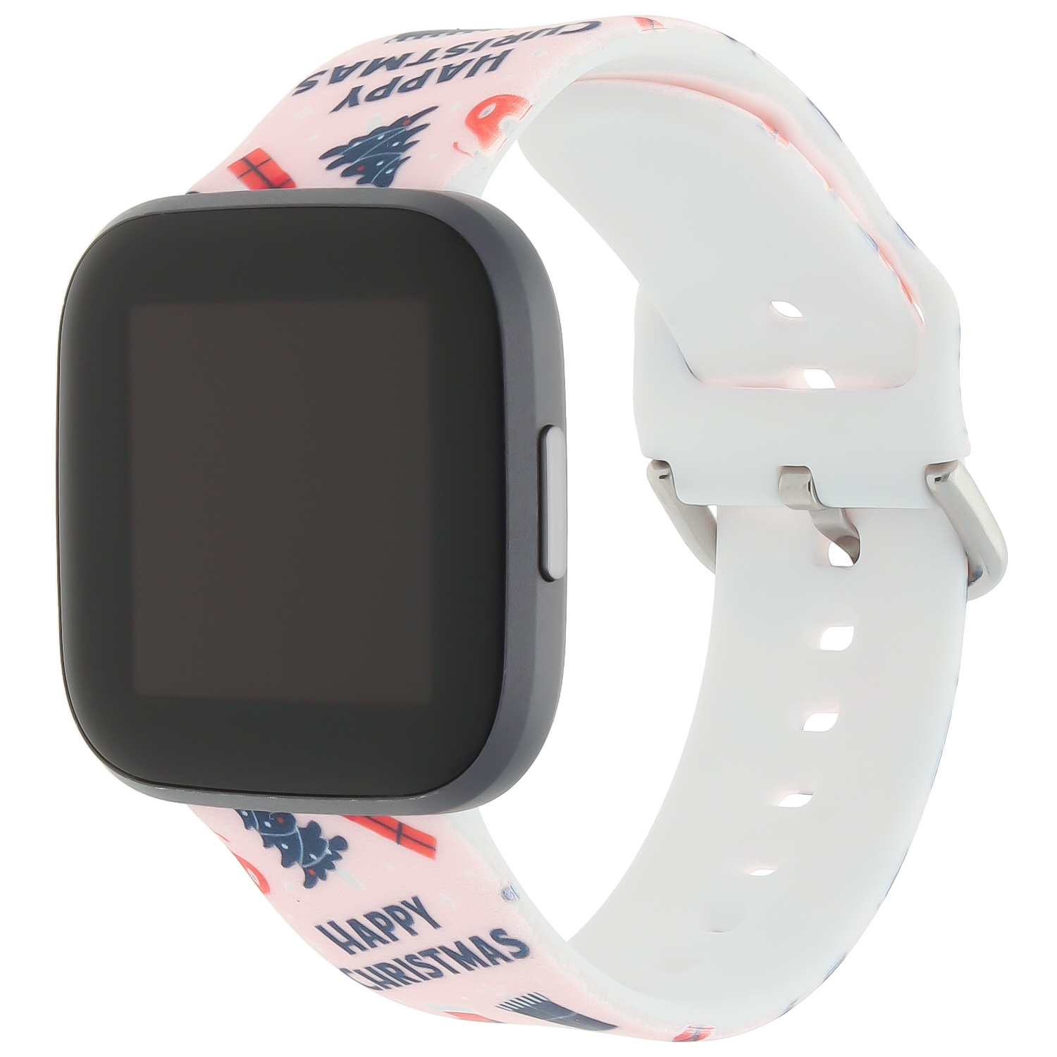 Cinturino sport con stampa per Fitbit Versa - rosa natalizio