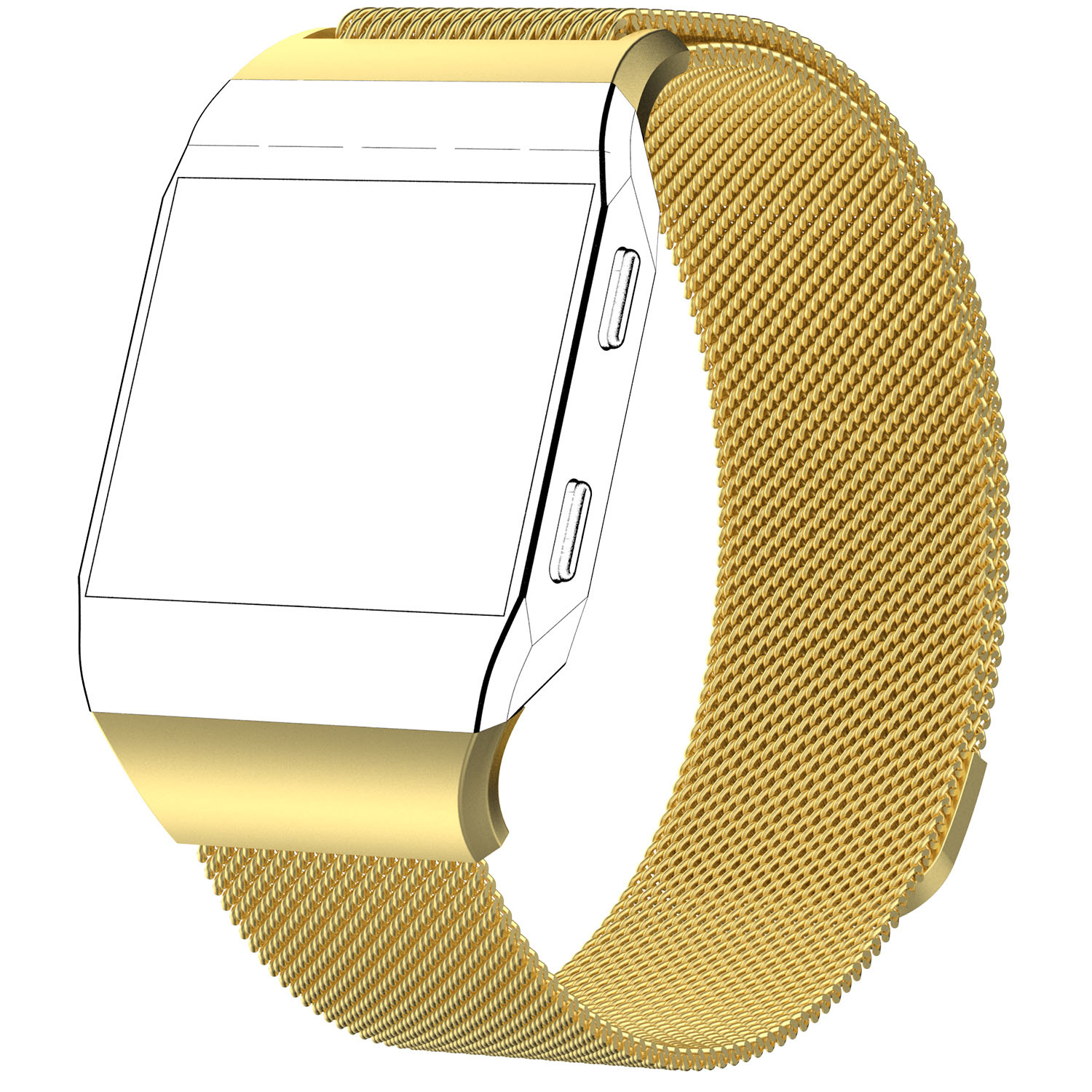 Cinturino loop in maglia milanese per Fitbit Ionic - oro