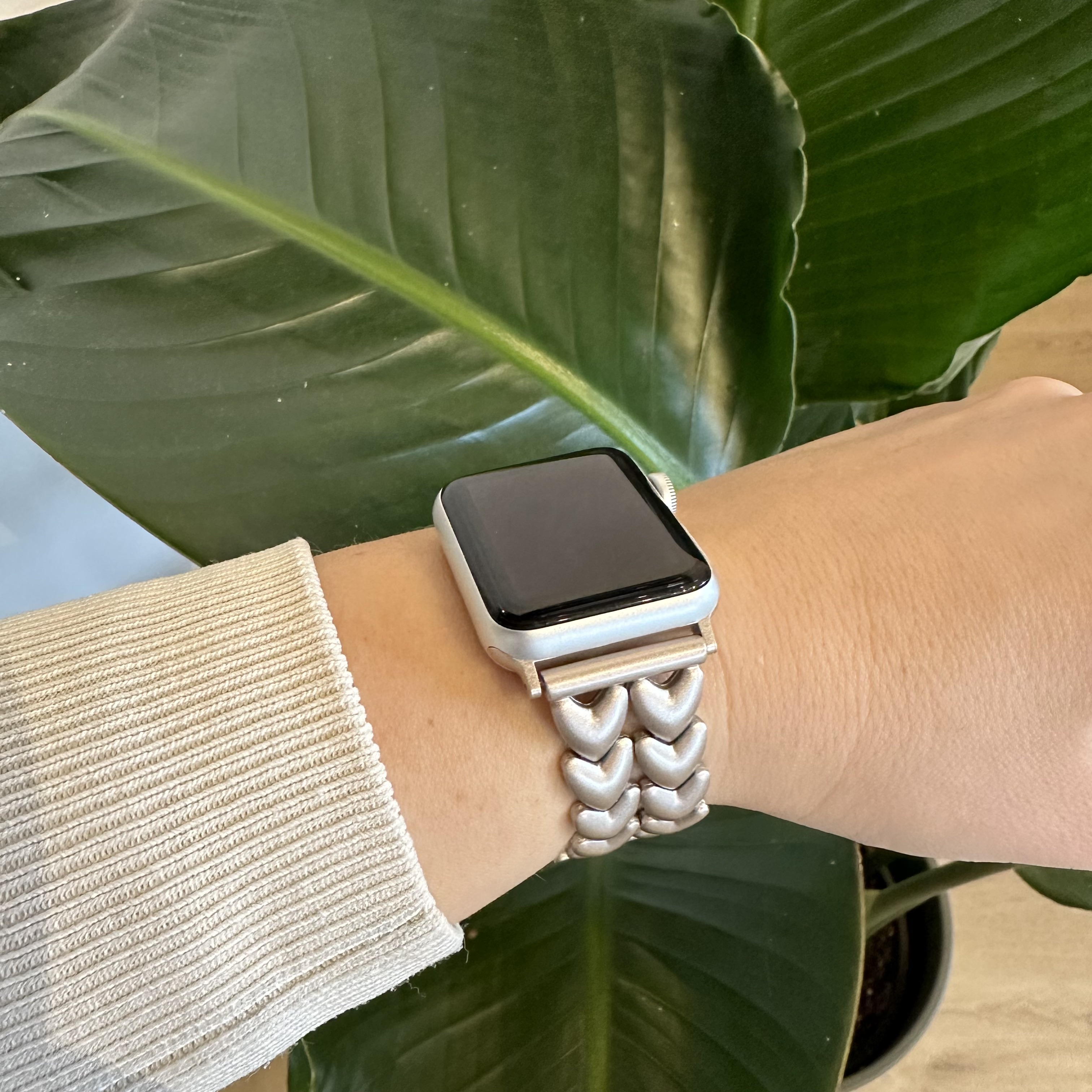 Cinturino a maglie in acciaio a forma di cuore per Apple Watch - galassia