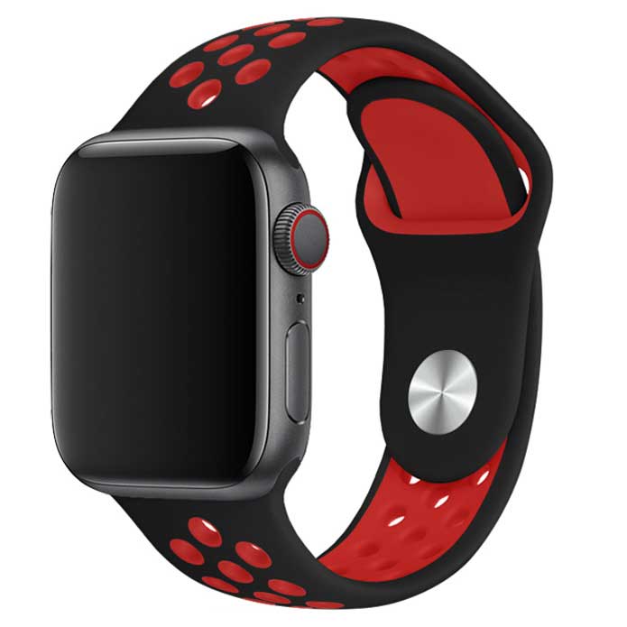 Cinturino doppio sport per Apple Watch - nero rosso