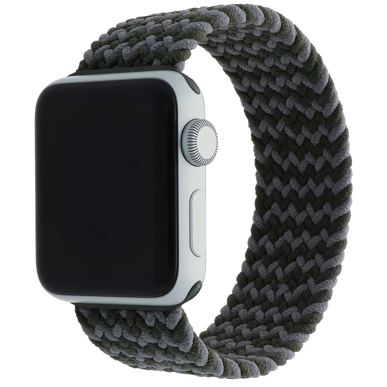 Cinturino Solo intrecciato in nylon per Apple Watch - grigio verde