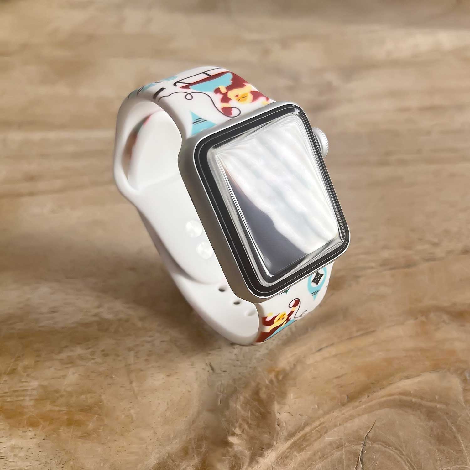 Cinturino sport con stampa per Apple Watch - Bianco Natale
