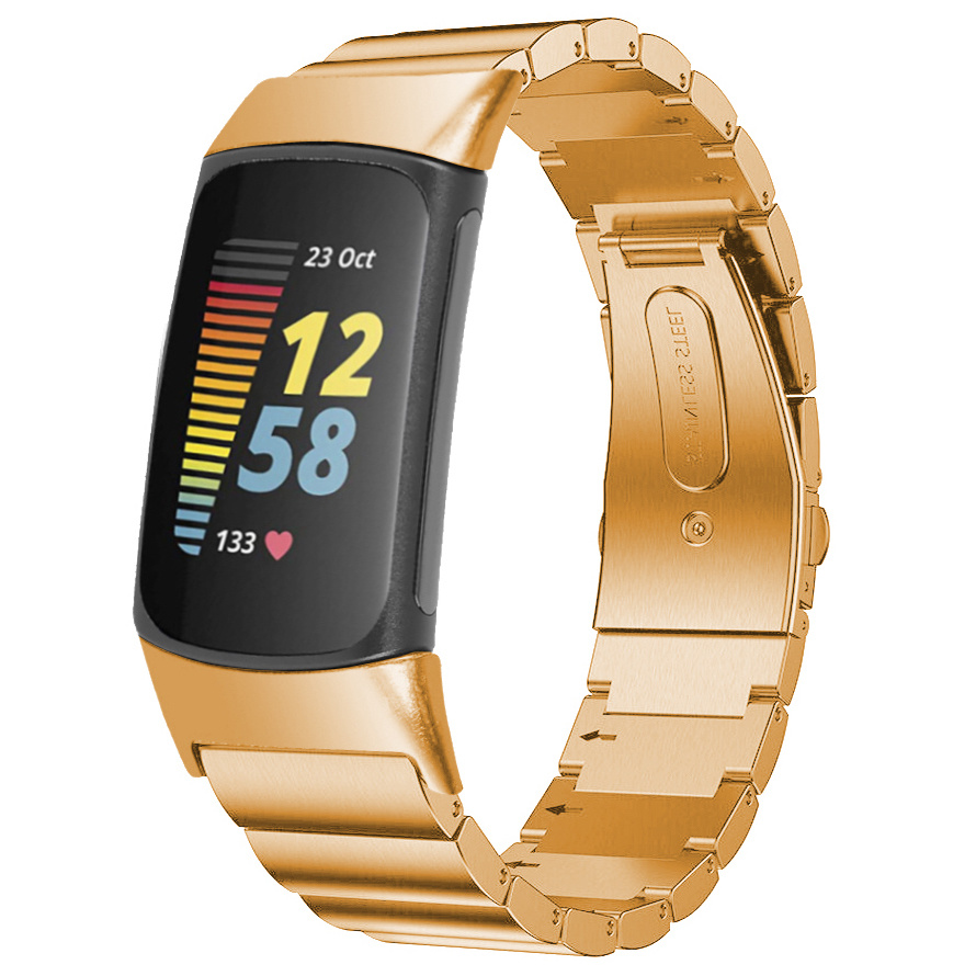 Cinturino a maglie per Fitbit Charge 5 - oro rosa