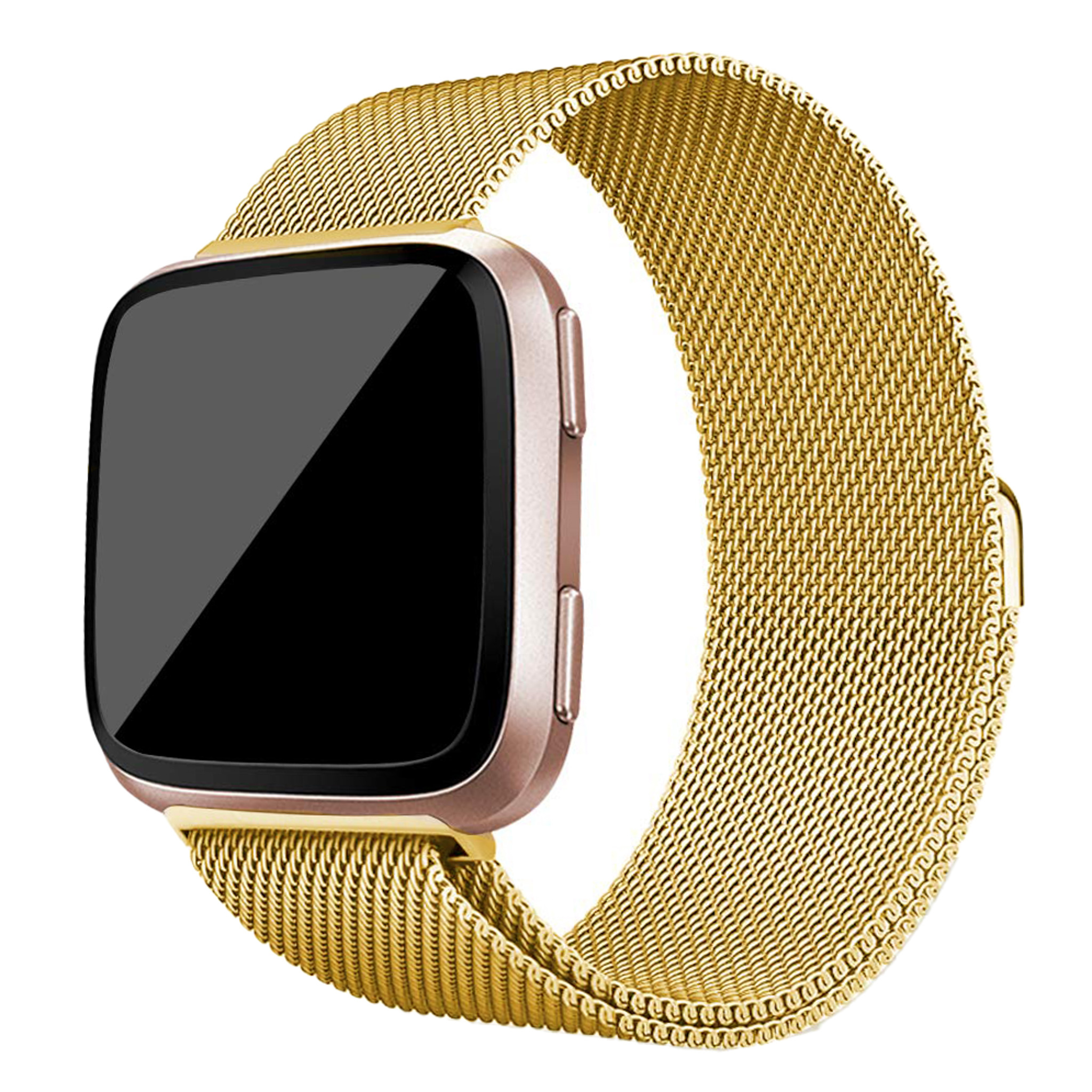 Cinturino loop in maglia milanese per Fitbit Versa - oro