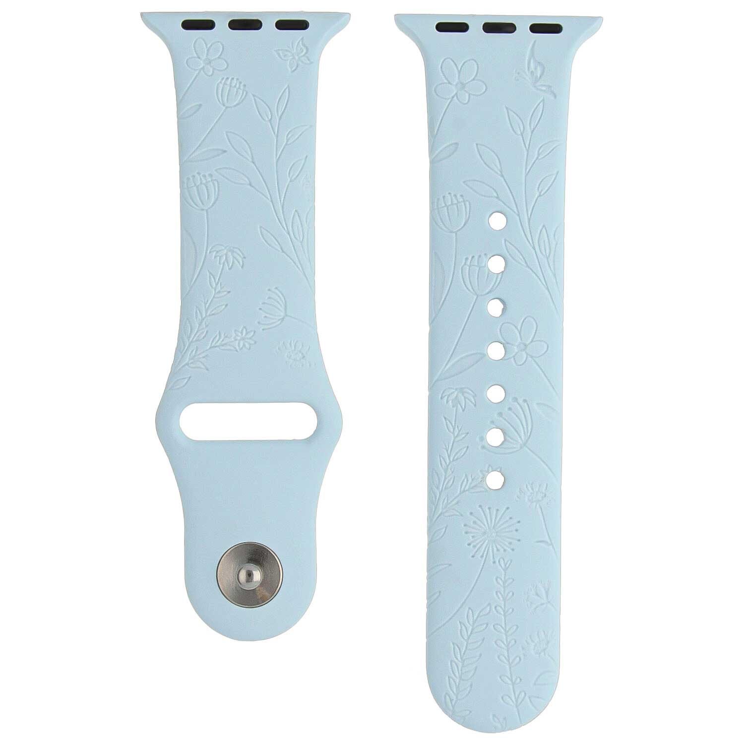 Cinturino sport con stampa per Apple Watch - blu floreale