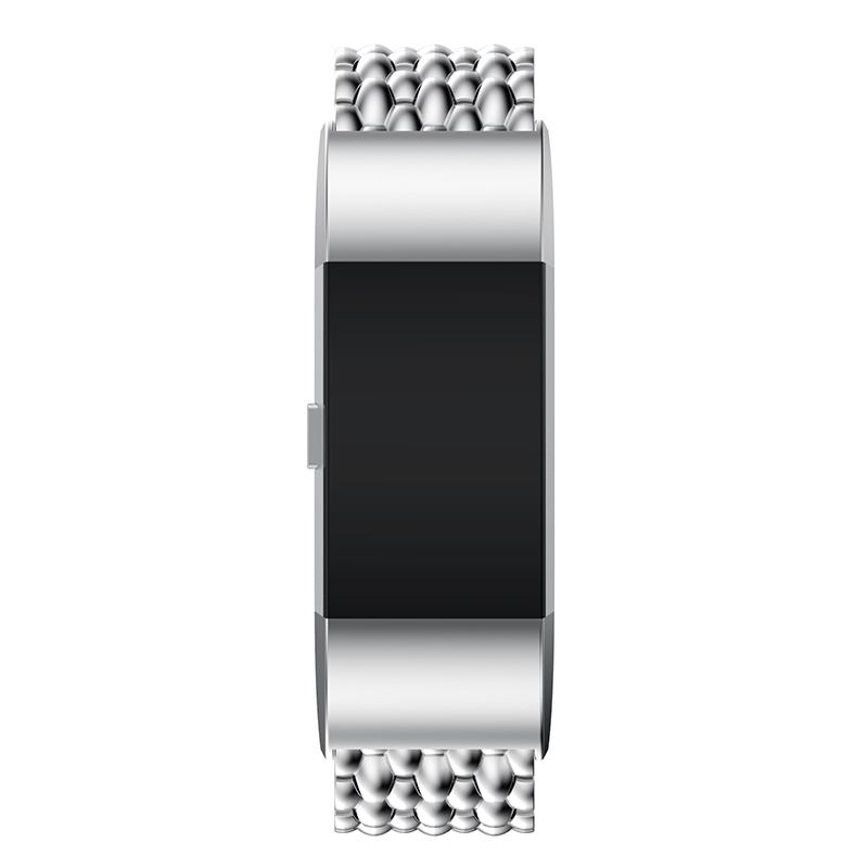 Cinturino a maglie in acciaio con drago per Fitbit Charge 2 - argento