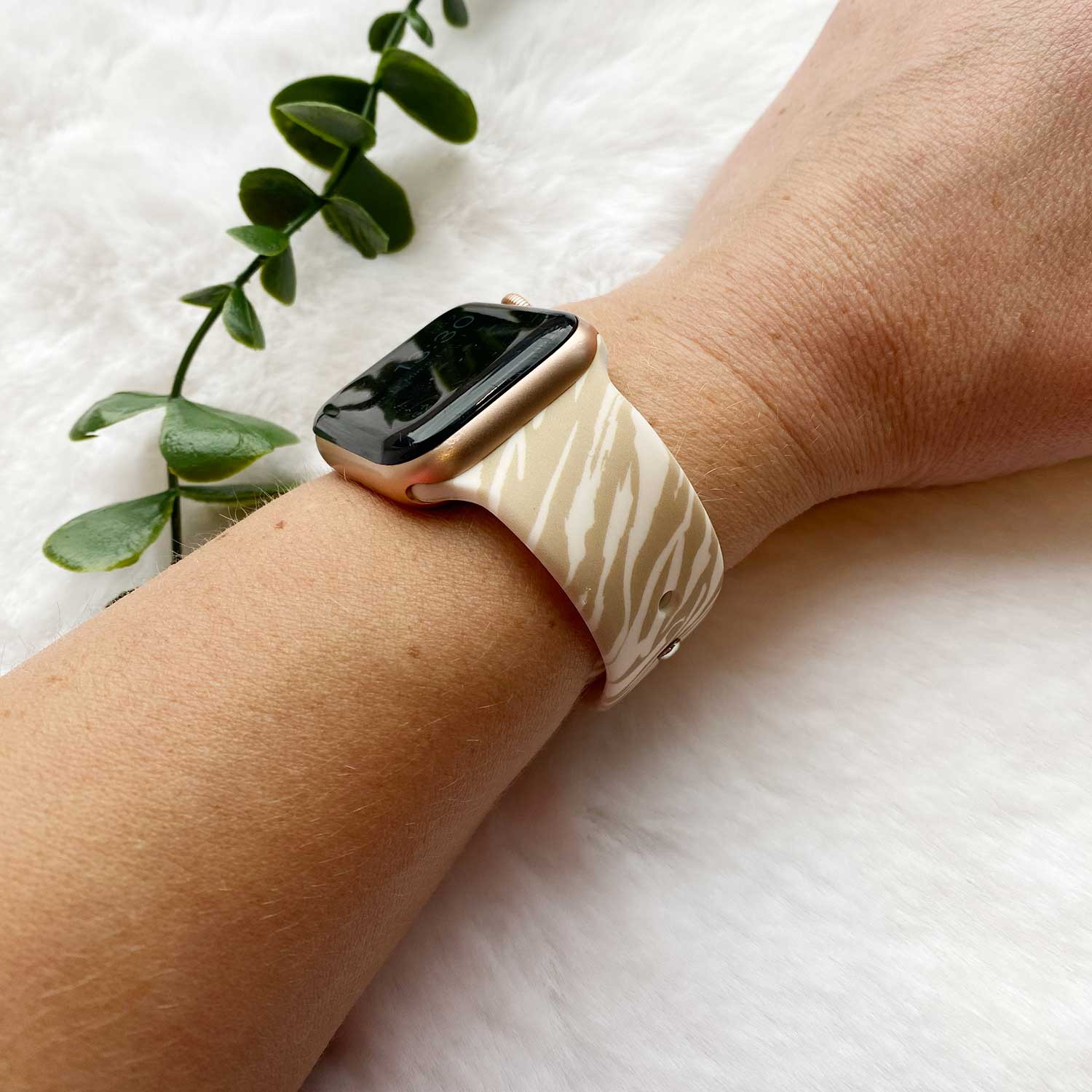 Cinturino sport con stampa per Apple Watch - beige zebrato