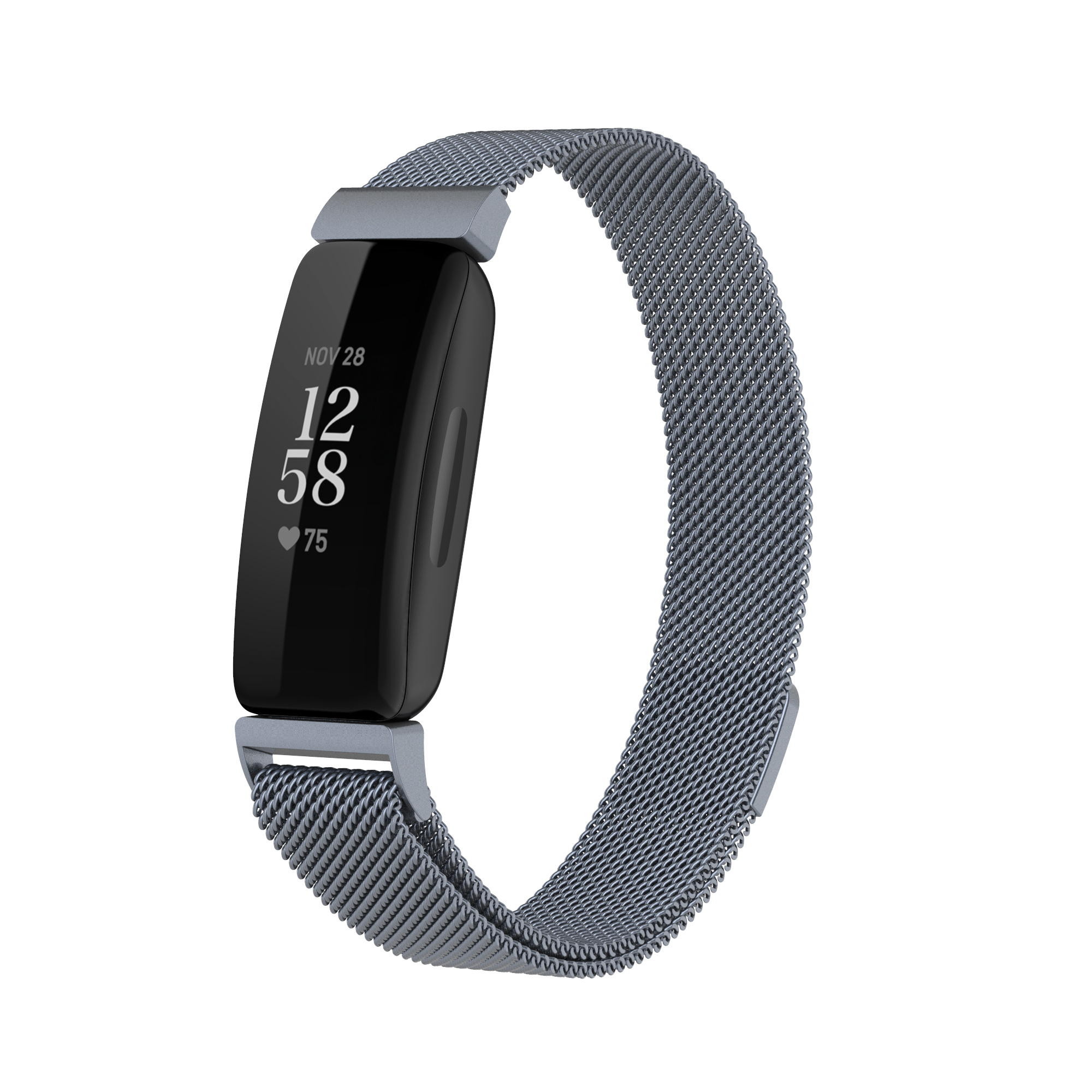 Cinturino loop in maglia milanese per Fitbit Inspire 2 - grigio spazio
