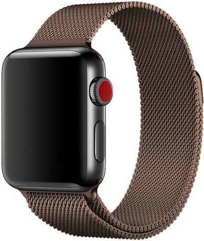 Cinturino loop in maglia milanese per Apple Watch - marrone