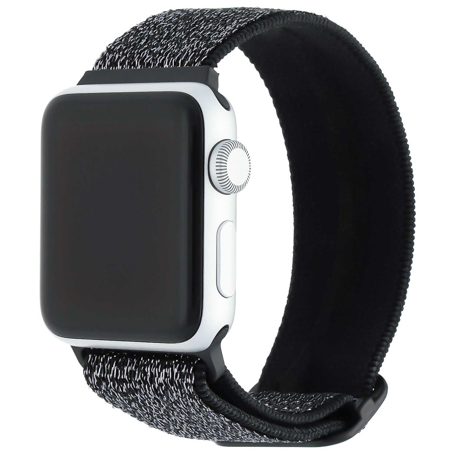 Cinturino solista in nylon per Apple Watch - nero glitter