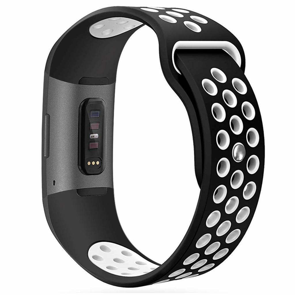 Cinturino doppio sport per Fitbit Charge 3 & 4 - nero bianco
