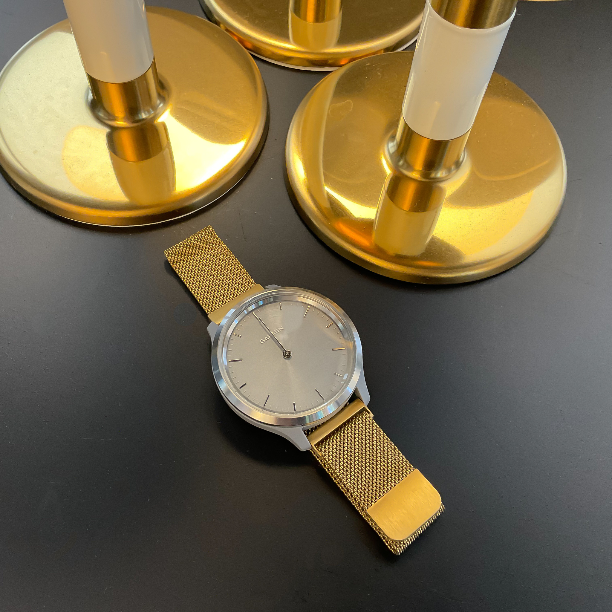 Cinturino loop in maglia milanese per Garmin Vivoactive / Vivomove - oro