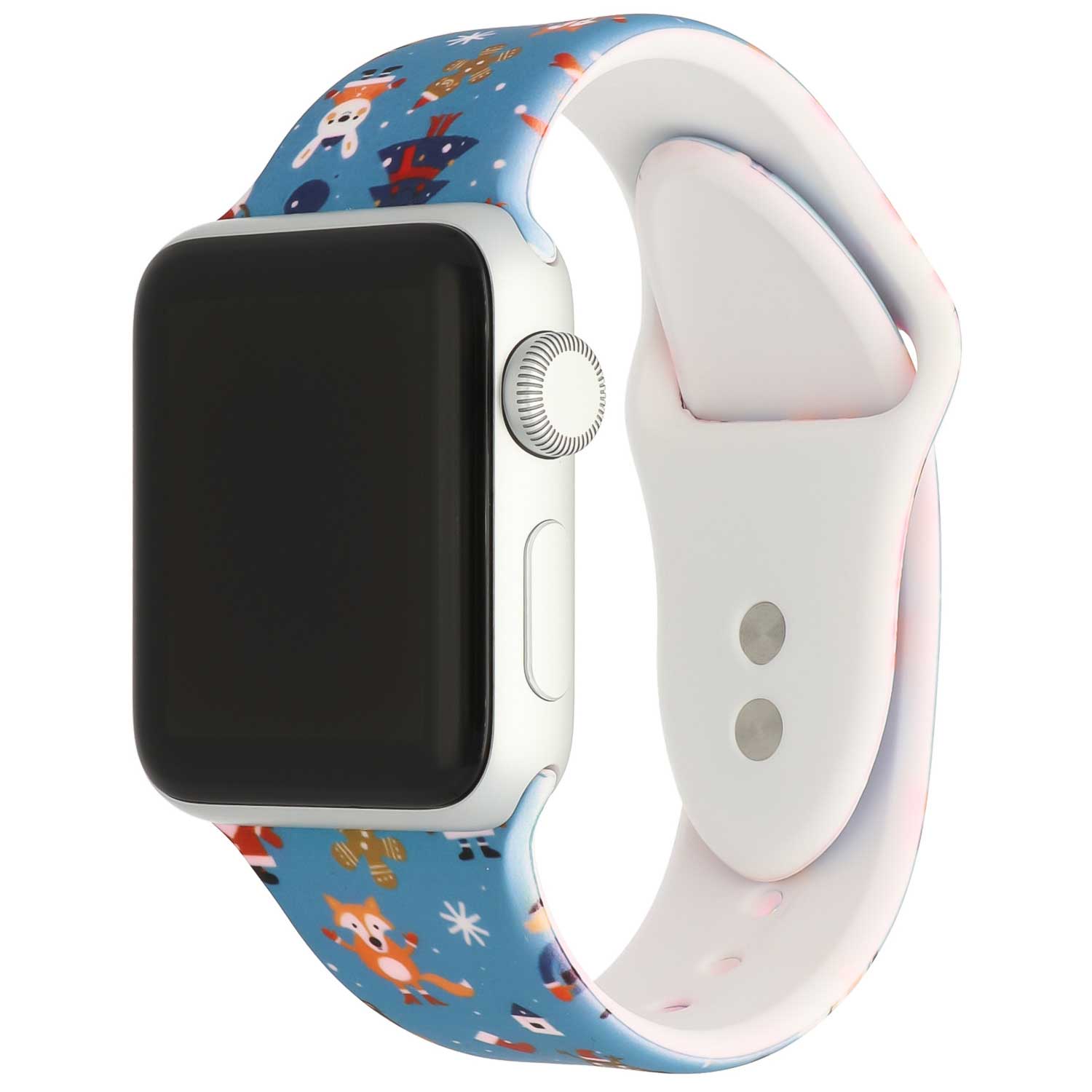 Cinturino sport con stampa per Apple Watch - Blu Natale