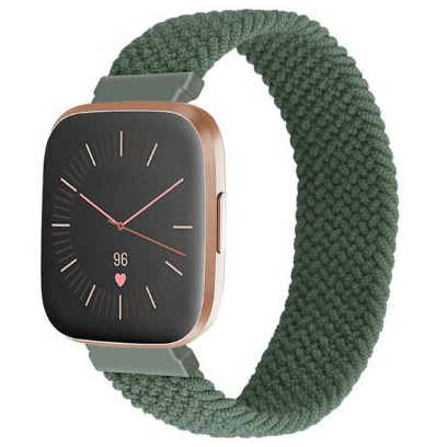 Cinturino Solo intrecciato in nylon per Fitbit Versa - verde inverness