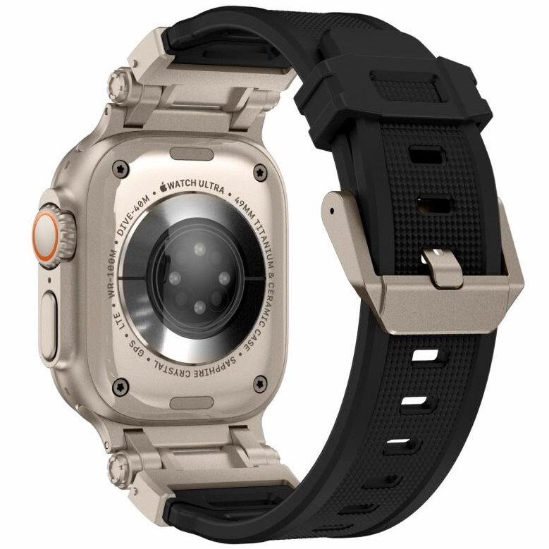 Cinturino robusto silicone Robust per Apple Watch - Nero Titanio