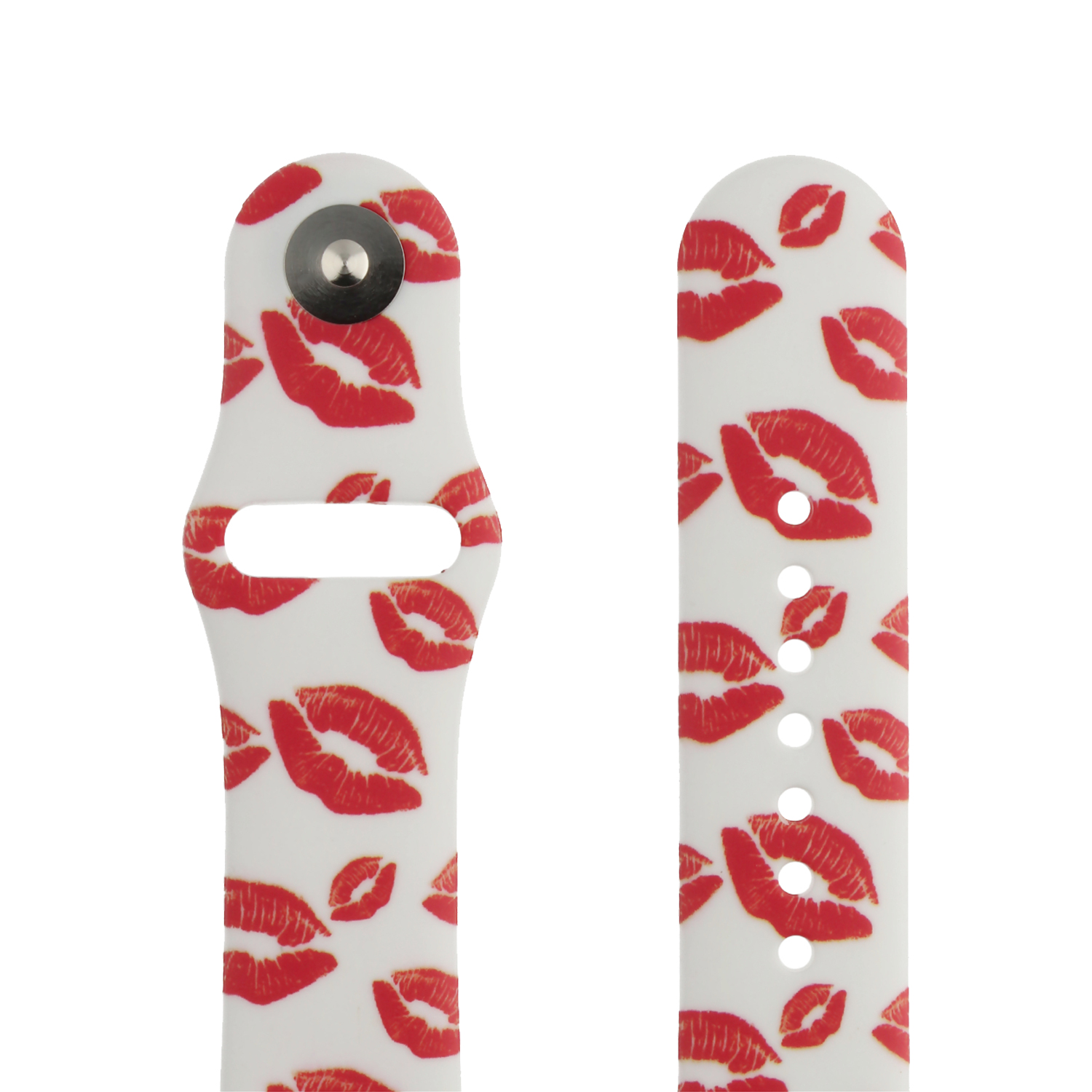 Cinturino sport con stampa per Apple Watch - baci stampa bianco