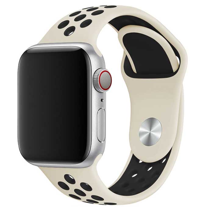 Cinturino doppio sport per Apple Watch - bianco antico nero