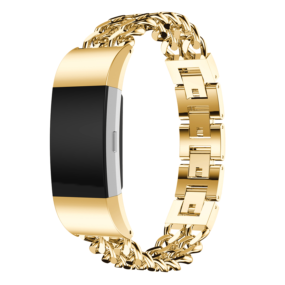 Cinturino a maglie in acciaio con cowboy per Fitbit Charge 3 & 4 - oro
