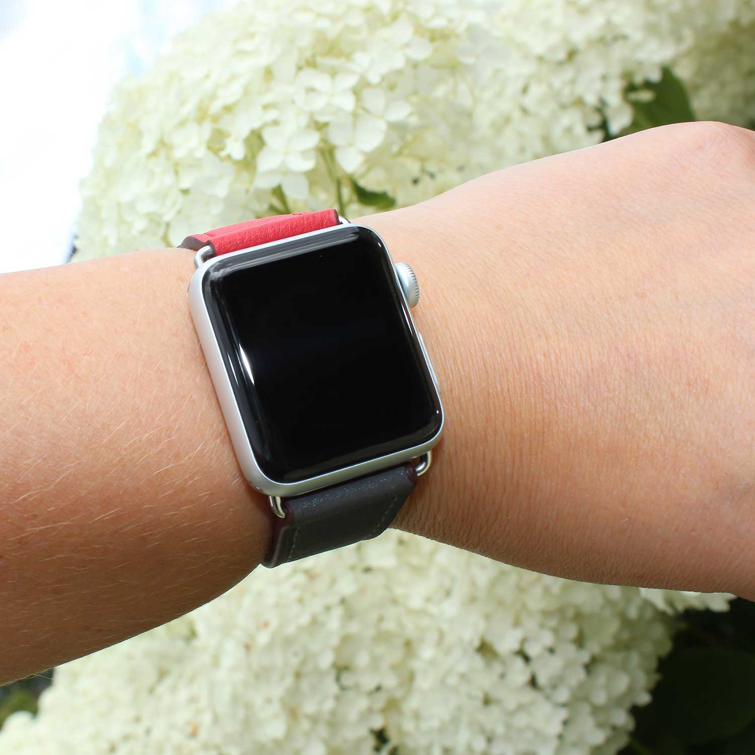 Cinturino a cantare tour in pelle per Apple Watch - rosso grigio