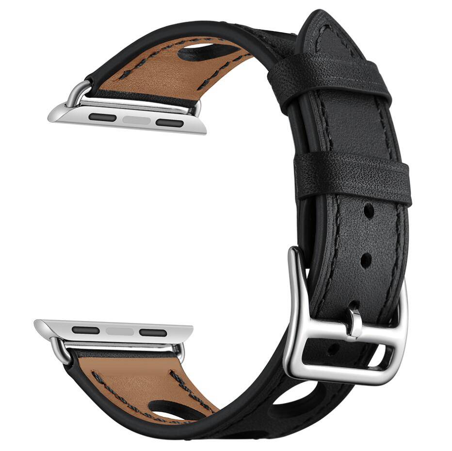 Cinturino hermes in pelle per Apple Watch - nero