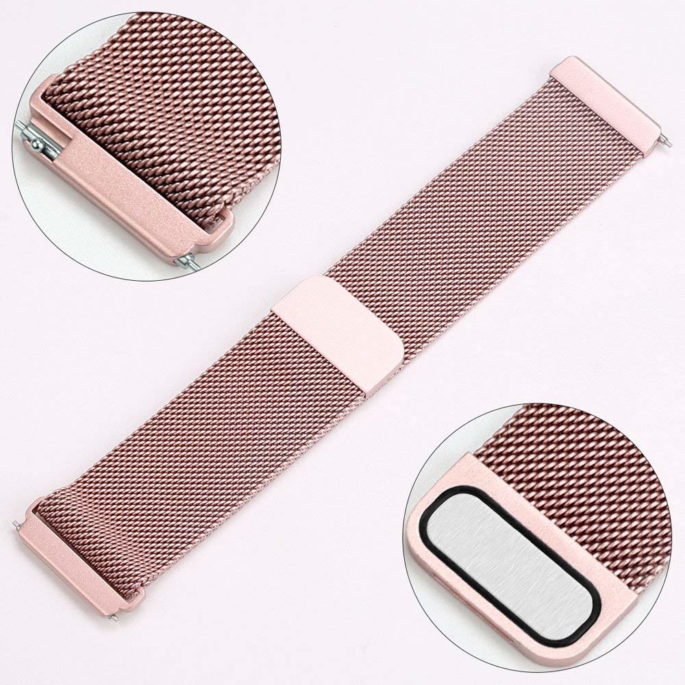 Cinturino loop in maglia milanese per Fitbit Versa - rosa rossa