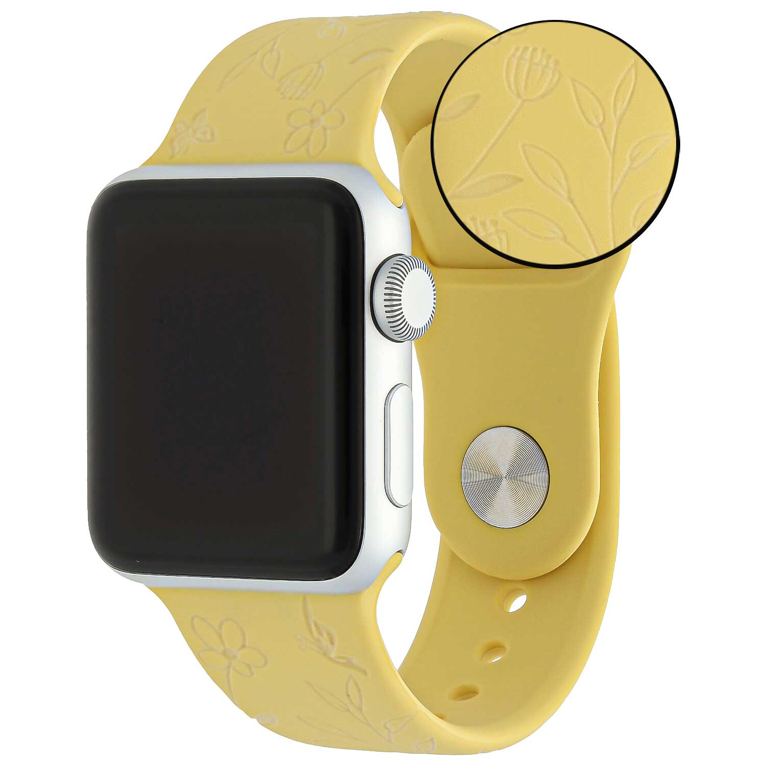 Cinturino sport con stampa per Apple Watch - giallo floreale