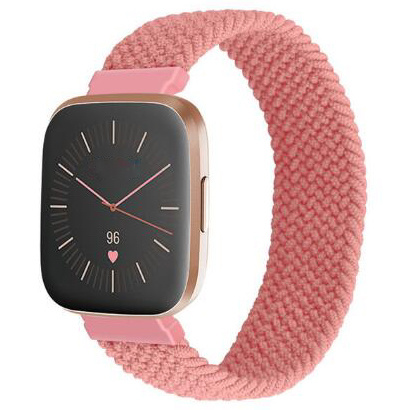 Cinturino Solo intrecciato in nylon per Fitbit Versa - rosa