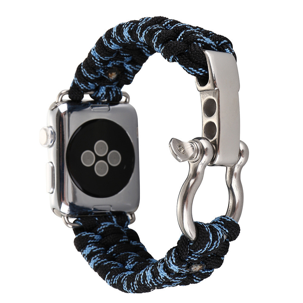 Cinturino in corda di nylon per Apple Watch - blu mimetico