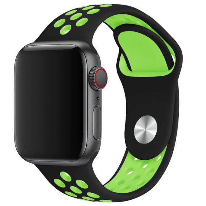 Cinturino doppio sport per Apple Watch - nero verde