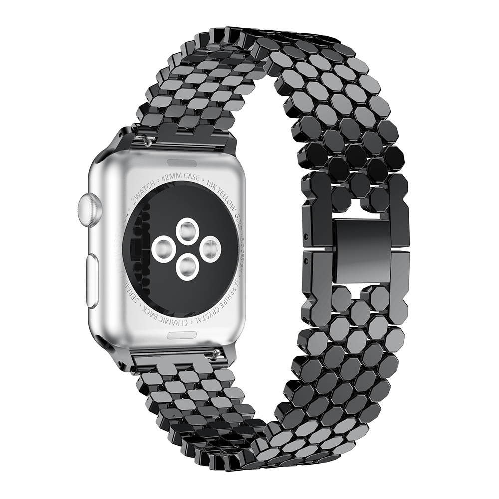 Cinturino a maglie in acciaio a forma di pesce per Apple Watch - nero