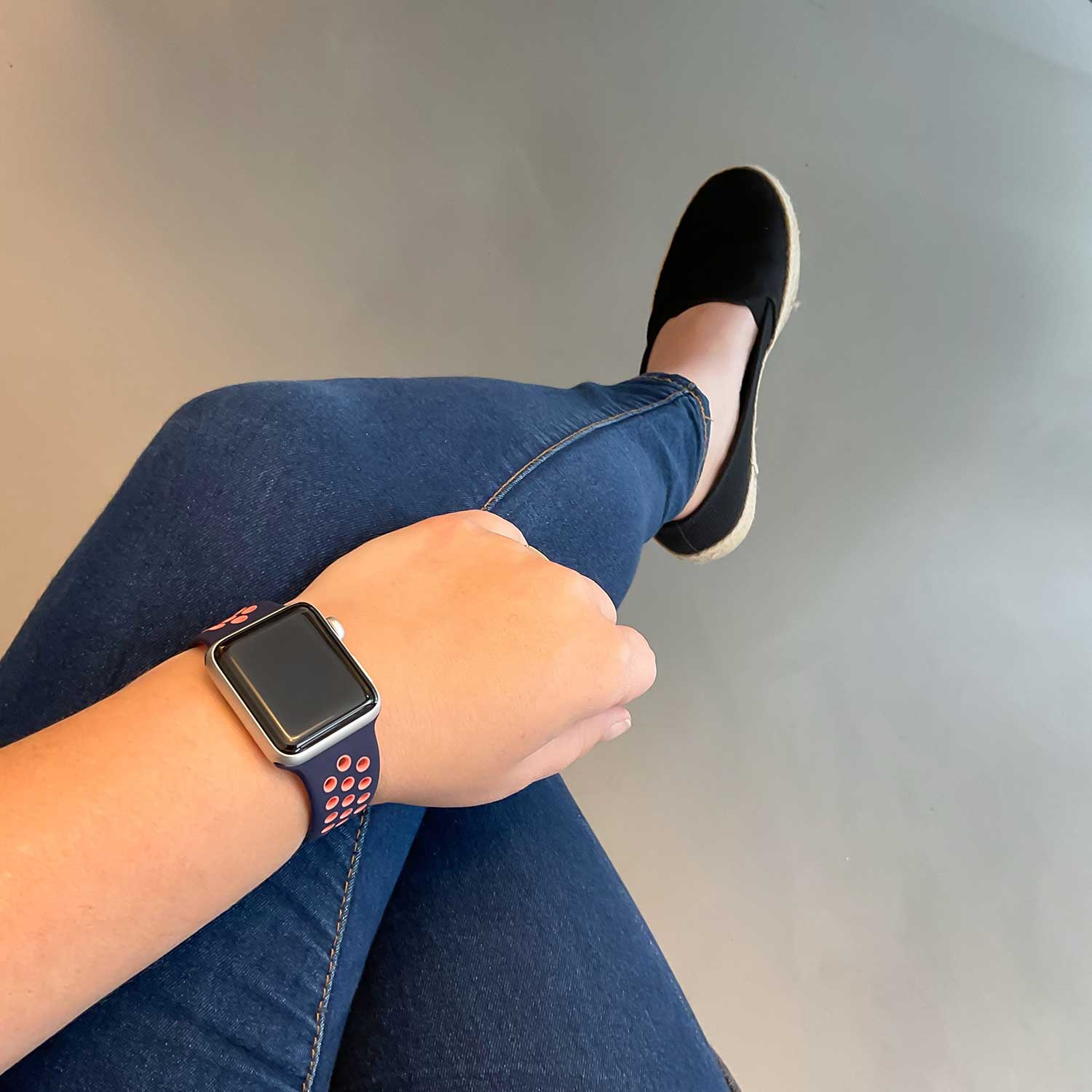 Cinturino doppio sport per Apple Watch - blu nero mango