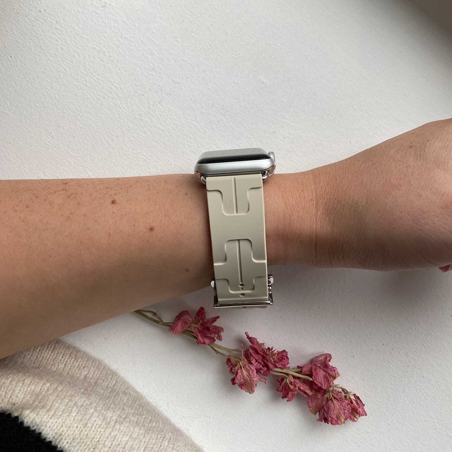 Cinturino sport Hermès simple tour kilim Apple Watch - beige