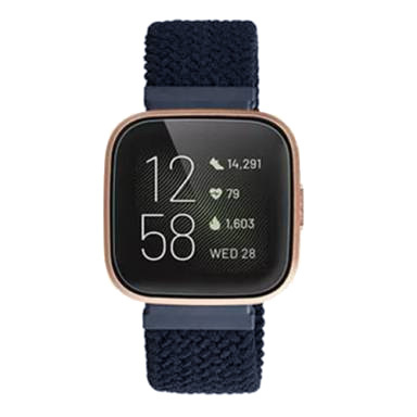 Cinturino Solo intrecciato in nylon per Fitbit Versa - antracite