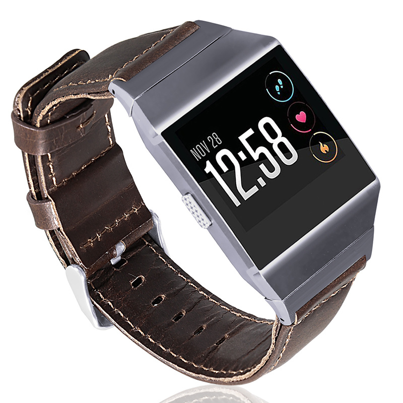 Cinturino in vera pelle per Fitbit Ionic - marrone scuro