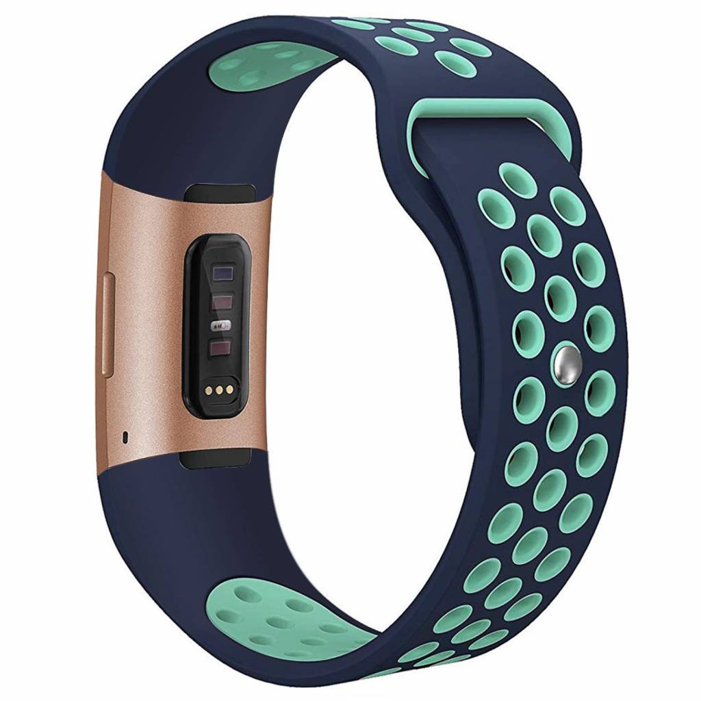 Cinturino doppio sport per Fitbit Charge 3 & 4 - blu scuro blu chiaro