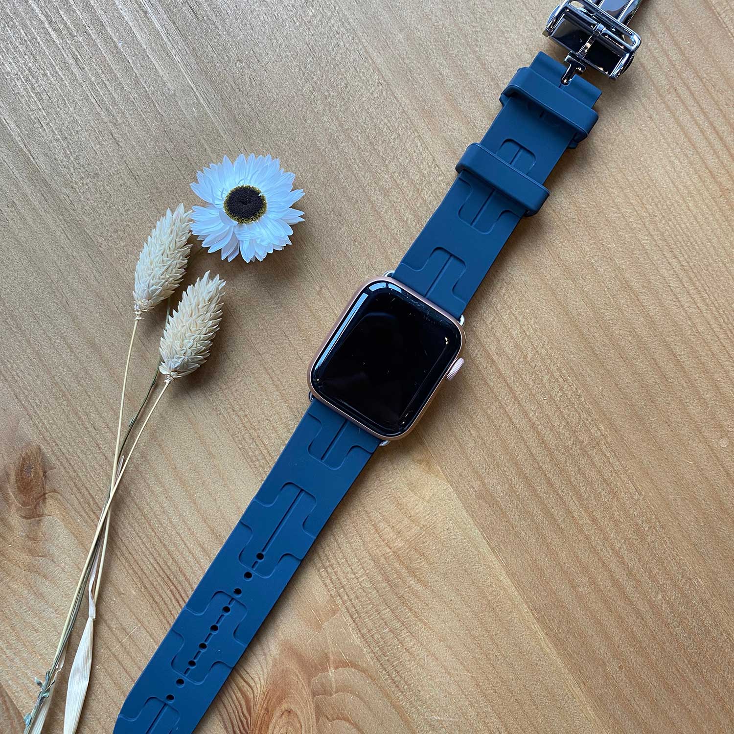 Cinturino sport Hermès simple tour kilim Apple Watch - mezzanotte