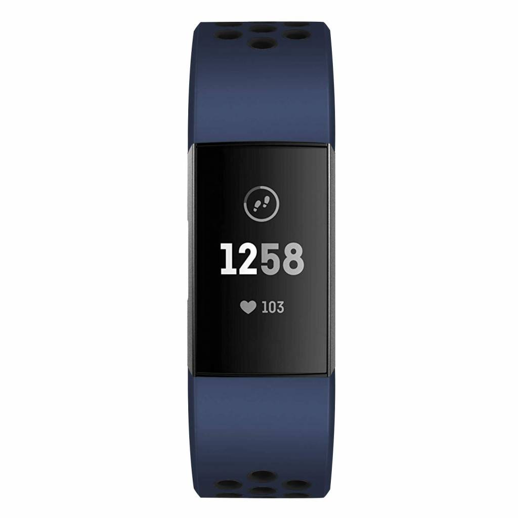 Cinturino doppio sport per Fitbit Charge 3 & 4 - blu scuro nero