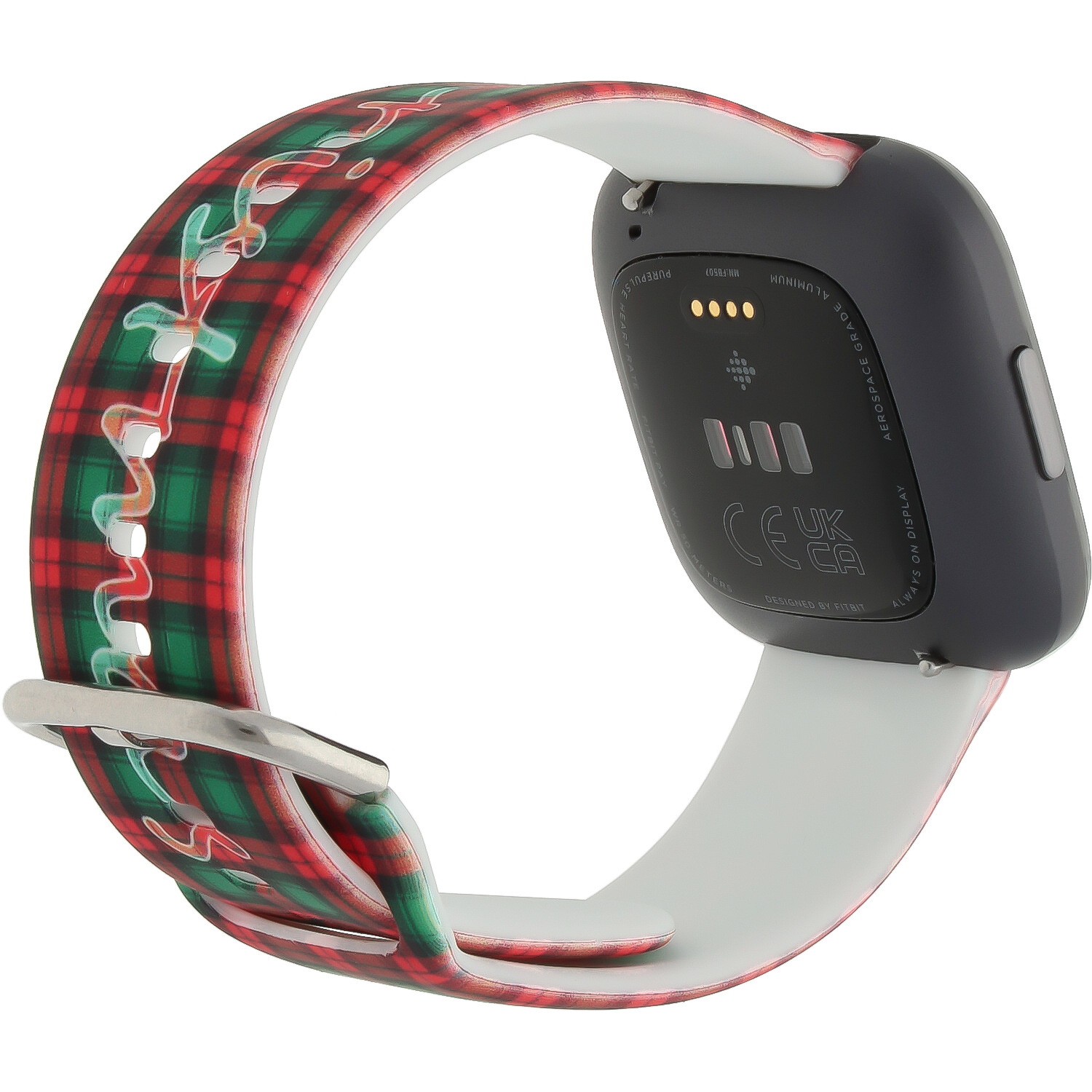 Cinturino sport con stampa per Fitbit Versa - Natale a scacchi