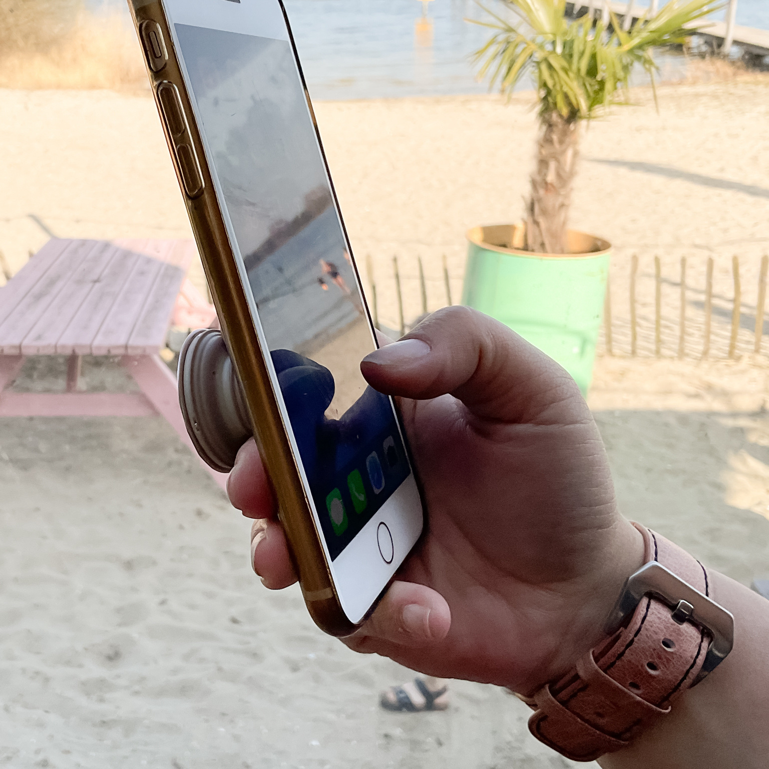 Cinturino retrò in pelle per Apple Watch - beige