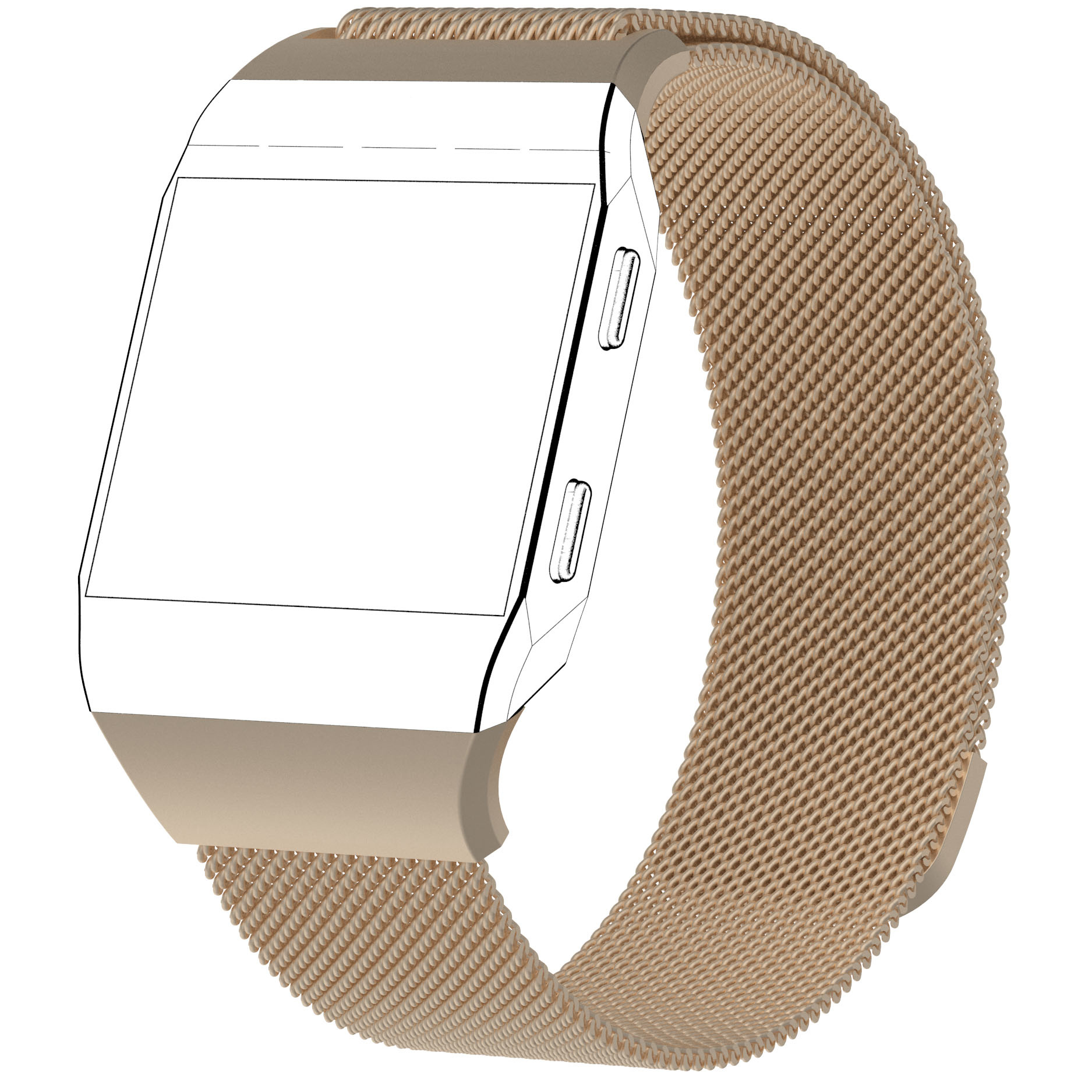 Cinturino loop in maglia milanese per Fitbit Ionic - champagne