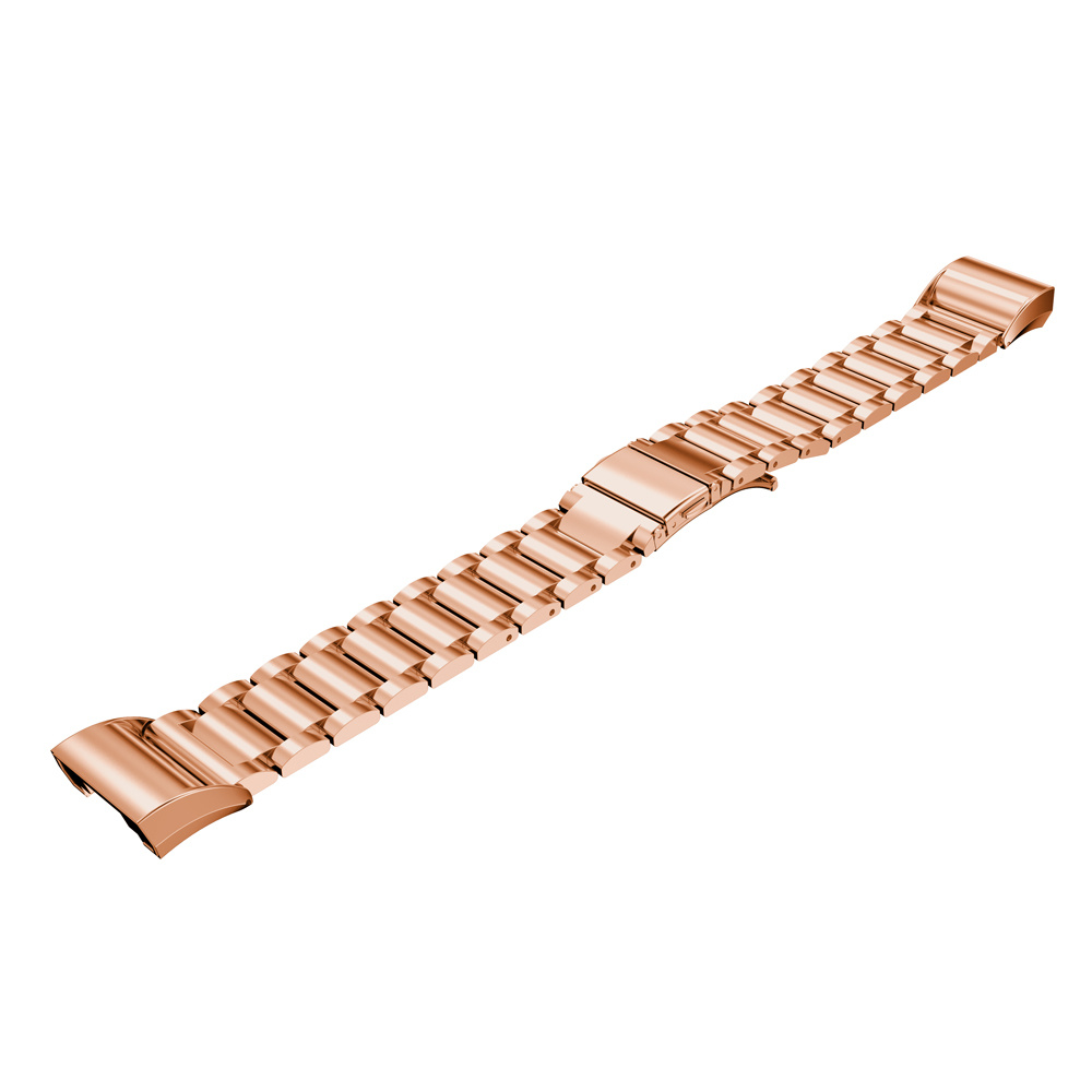 Cinturino a maglie in acciaio con perline per Fitbit Charge 2 - oro rosa