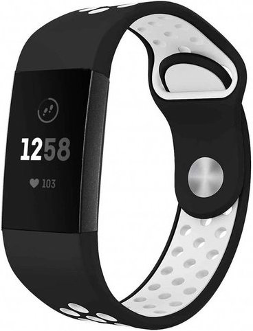 Cinturino doppio sport per Fitbit Charge 3 & 4 - nero bianco