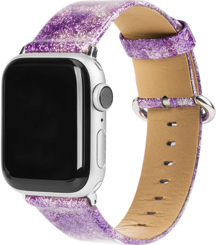 Cinturino in pelle glitter per Apple Watch - viola