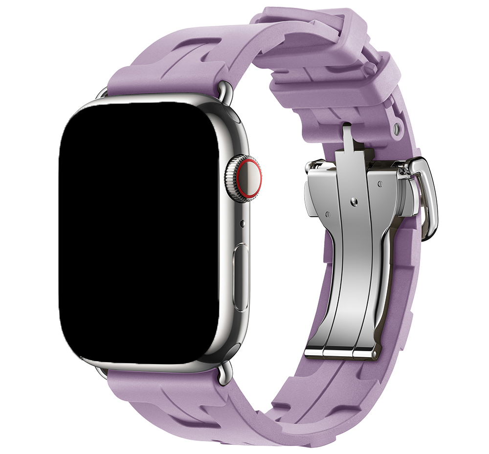 Cinturino sport Hermès simple tour kilim Apple Watch - viola